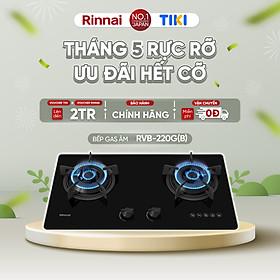 Mua Bếp gas âm Rinnai RVB-220G(B) mặt bếp kính và kiềng bếp gang - Hàng chính hãng.