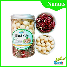 MIX HẠT DINH DƯỠNG NUNUTS  MACCA, ÓC CHÓ ĐỎ  1 HŨ 500G