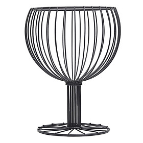 Wine Cup Shape Decorative Metal Wire Fruit Basket Vegetable Bread Snacks Storage Bowl Holder Stand Kitchen Storage Container