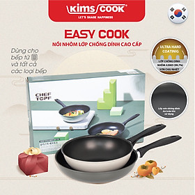 Bộ chảo Kimscook hợp kim nhôm  Easycook chống dính vân đáy từ 