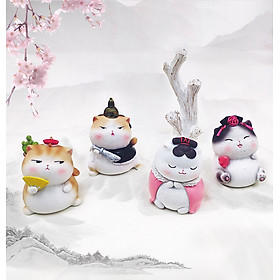 Mua Tượng Trang Trí Bàn Học Mèo Hoàng Thượng Cung Nữ Siêu Cute Để Bàn Học Tăng Độ Dễ Thương