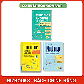 Sách 3 Cuốn MindMap English Học Tiếng Anh Cho Người Mới Bắt Đầu: Từ Vựng, NGữ Pháp Và Cụm Động Từ