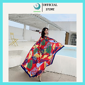 -Khăn choàng cổ boho thổ cẩm du lịch, đi biển, giữ ấm mẫu dài bản rộng 190x140cm- CHỌN MẪU