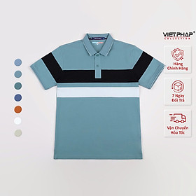 Áo Polo Nam VIỆT PHÁP Form Luxury - Thun 4 Chiều Phối , lịch lãm, sang trọng 97502