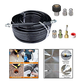 High Pressure Washer Hose with Quick Connector Drain Cleaner Hose  Set