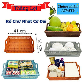 Mua Rổ Nhựa Chữ Nhật cở lớn  Đựng Trái Cây  Chén Dĩa  Đồ Nhà Bếp  Đa Năng Tiện Lợi