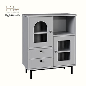 Mua  Happy Home Furniture  SISEEL  Tủ lưu trữ cửa kính 2 cửa mở - Chân sắt  70cm x 32cm x 82cm ( DxRxC)  TLT_010