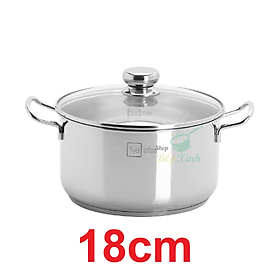 Bộ 4 nồi inox Fivestar 3 đáy bếp từ , inox 430 , nắp kính ( tặng 2 vá canh )