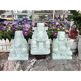 Mua Bộ combo ông Thần Tài Thổ Địa và ông Thần Tài kim tiền phong thủy chiêu nạp tài lộc đá cẩm thạch trắng xanh - Cao 15 cm