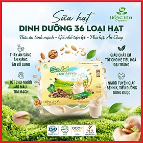 Sữa hạt dinh dưỡng 36 loại hạt Hồng Hoa Organic 36gói/ 900g - Thuần Chay, Không Đường, Không đậu nành, Không chất bảo quản, dinh dưỡng cho người Tuyến Giáp, Tiểu Đường