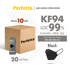 Thùng 200 Cái Khẩu Trang Y Tế Perfetta KF94 20 Cái/Hộp - Thanh Nẹp Mũi Mềm Mại