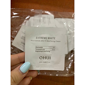 Combo 30 gói Kem dưỡng sáng chuyên sâu cải thiện sắc da OHUI Extreme White Niacinamide 10% TX MelaToning Cream 1ml