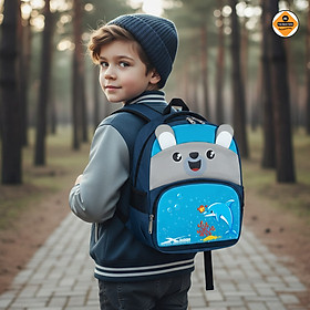 Balo mầm non siêu nhẹ Xbags Dolphin – Balo mầm non nhiều ngăn tiện lợi, thiết kế thông minh dễ thương XB 3020