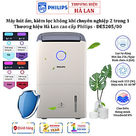 Mua Máy hút ẩm kiêm lọc không khí cao cấp Philips DE5205/00 Cảm biến chất lượng không khí: 4 màu cho diện tích 31-40（㎡ ) - HÀNG NHẬP KHẨU