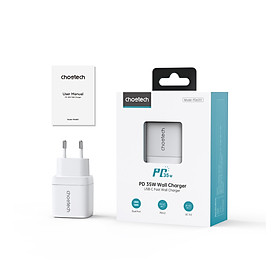 Củ sạc Choetech PD6051 nhanh 2 cổng PD 35W (Hàng chính hãng)