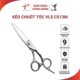 Kéo chuốt tóc VLS CS13M lưỡi cong một lưỡi sắc quai offset vênh đỡ ngón cố định - Hàng chính hãng