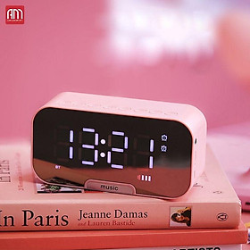 Mua Loa bluetooth kiêm đồng hồ báo thức G10 màn hình tráng gương hiển thị đèn led nghe đài fm radio