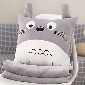 Mua Gối mền văn phòng TOTORO Vuông chức năng 3 trong 1  nỉ nhung siêu mịn