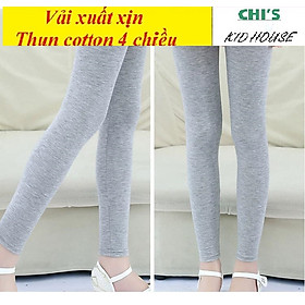 (VẢI XUẤT XỊN) SET 5 QUẦN LEGGING TRƠN/QUẦN TRƠN THUN COTTON 4 CHIỀU CHO BÉ GÁI 9-41KG