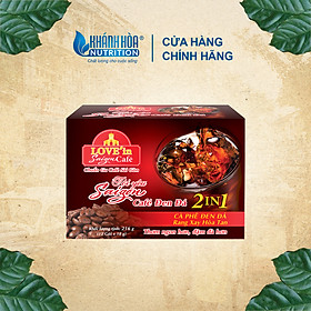 Discount 10% GIAMGIASUA Cà Phê Đen Đá Rang Xay Hòa Tan 2IN1 LOVE’IN SAIGON CAFE - Khánh Hòa Nutrifoods (Hộp 12 gói x 18g)