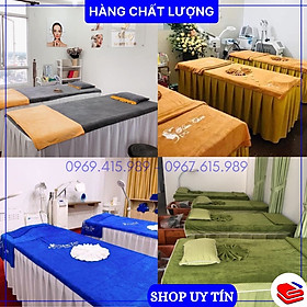 Mua Khăn trải giường  phủ giường loại dày  siêu mềm mịn cho spa  thẩm mỹ  kt 90x190cm