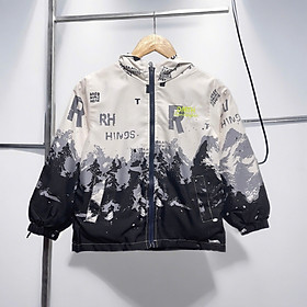 Áo khoác gió bé trai size đại 7-16 tuổi in và thêu chữ DMTH hàng Quảng Châu dáng thời trang