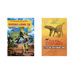 Combo 2 cuốn sách: Bách khoa thư thực tế ảo tăng cường - Khủng long 3D, tập 2 + Atlas thế giới khủng long