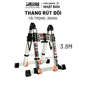 Thang nhôm rút chữ A 3m8 5m 5m6 6m4 7m2 công nghệ  nhật bản bảo hành 12 tháng