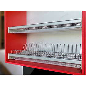 Giá bát đĩa cố định tủ trên chất liệu Inox 304 bóng mờ cao cấp