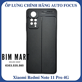 Ốp lưng Auto Focus dành cho Xiaomi Redmi Note 11 Pro 4G silicon vân da - Hàng Chính Hãng