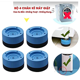 Mua Đế chống rung máy giặt  chân máy giặt chân bàn 4 miếng cao su cao cấp. Chống rung chống ồn chống trơn trượt (Giao màu ngẫu nhiên) - Hàng chính hãng