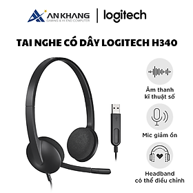 Mua Tai nghe Logitech H340 Micro khử tiếng ồn Kết nối cổng USB - Hàng Chính Hãng - Bảo Hành 24 Tháng