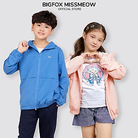 Áo khoác gió trẻ em Bigfox Miss Meow size đại 2 lớp có mũ cho trẻ em, bé trai bé gái thu đông từ 3-11 tuổi 30kg 43kg