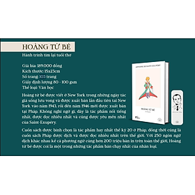 (Ấn bản đặc biệt kỷ niệm 20 năm Nhã Nam) HOÀNG TỬ BÉ – Antoine de Saint – Exupéry – Trác Phong dịch - NXB Hội Nhà Văn -  Nhã Nam