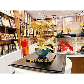 Hình ảnh chậu hoa lan dát vàng(40x35x35cm) MT Gold Art - Hàng chính hãng, trang trí nhà cửa, phòng làm việc, quà tặng sếp, đối tác, khách hàng, tân gia, khai trương 