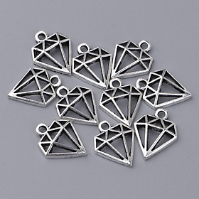 2-4pack 20Pcs Alloy Diamond Shaped Charms Pendants for DIY Jewelry Making Crafts