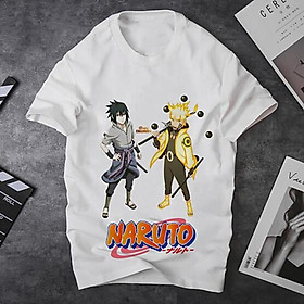 Áo thun Nam Nữ Không cổ NARUTO_SASUKE 2 THẰNG ĐANG ĐỨNG MSOP-27 mẫu mới cực đẹp, có size bé cho trẻ em / áo thun Anime Manga Unisex Nam Nữ, áo phông thiết kế cổ tròn basic cộc tay thoáng mát