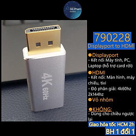 Mua Đầu chuyển Displayport ra HDMI 4k 60hz/ 2k 144hz vỏ nhôm  hỗ trợ card rời - Hồ Phạm