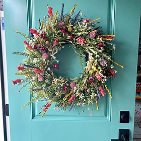 Floral Wreath Home Decor Artificial Flower Wreath for Party Garden Farmhouse Front Door