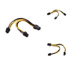 3 Pack of PCI-E 6-pin to 2x 6-pin Power Splitter Cable PCIE PCI Express Extension Cord