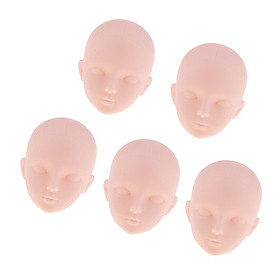 5PCS Normal Skin Tone Doll Heads For 1/6 BJD Dolls Practicing Makeup Head