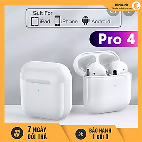Mua Tai nghe Bluetooth Pro4 không dây chống nước chống ồn  Micm thoại rõ cảm ứng chạm 2 bên đàm  Bluetooth V5.0 kết nối nhanh bắt xa hơn 10m  Âm bass to và ấm  Định vị  Đổi Tên