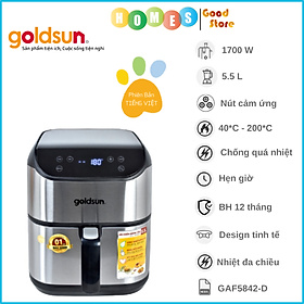 Nồi Chiên Không Dầu GOLDSUN GAF5842-D, 6 Chức Năng Chiên, Dung Tích 5.5L Công Suất 1700W - Hàng Chính Hãng