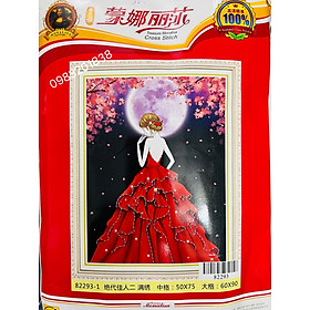 Mua Tranh thêu chữ thập Cô gái dưới trăng 82293 thêu kín