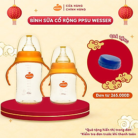 Bình sữa Cổ Rộng PPSU Wesser 180ml/260ml