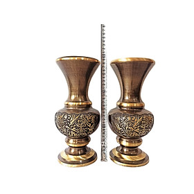 Mua  Miễn ship 100% Lọ hoa 30cm bằng đồng  đồ thờ cúng bằng đồng  Lọ cắm hoa thờ bằng đồng vàng (dành cho bàn thờ và khám thần tài   Bàn thờ Phật ) phong thuỷ   bộ thờ cúng-Đồ Đồng Nguyệt Ánh