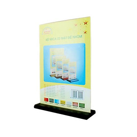 Kệ Mica 2 mặt 1/3 A4 - Đế lùa Nhôm E32 (KT:10 x 21cm)