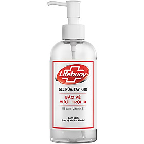 Gel Rửa Tay Khô Sạch Siêu Nhanh Lifebuoy Bảo Vệ Vượt Trội 10 (Chai Vòi 235ml)