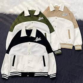 Hình ảnh Áo Khoác Bomber BOB Jacket Form Rộng Vải Khaki Dày Dặn Phong Cách Ulzzang Unisex