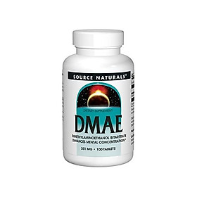 Source Naturals DMAE, Dimethylaminoethanol Bitartrate - Supports Mental Concentration - 100 Tablets